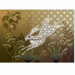 Autumn Hare A4 Art Print shown mounted.