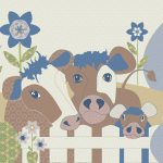 Curious Cows in Stalmine, A4 art print