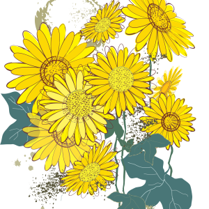Sunflowers digital illustration